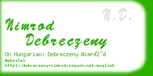 nimrod debreczeny business card